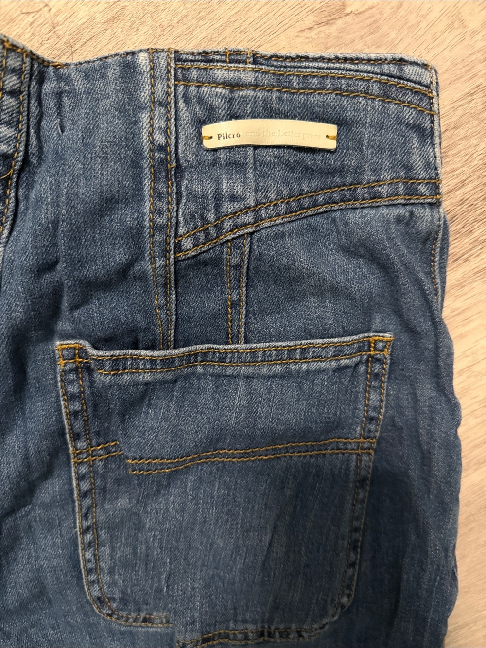 Anthropologie Wide-Leg Denim Jeans in Dark Blue - Picture 3 of 3